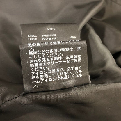 美品◆ステュディオス ダブルライダースジャケット ラムレザー ブラック レディース サイズ1 STUDIOUS 【AFG1】