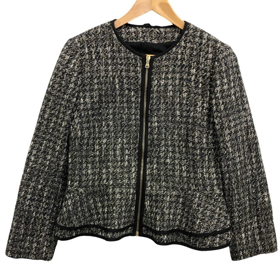 中古◆レッドヴァレンティノ ペプラム ツイード ジャケット ブラック サイズ42 RED VALENTINO 【AFB36】