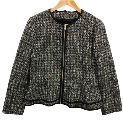 中古◆レッドヴァレンティノ ペプラム ツイード ジャケット ブラック サイズ42 RED VALENTINO 【AFB36】