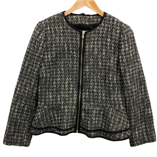 中古◆レッドヴァレンティノ ペプラム ツイード ジャケット ブラック サイズ42 RED VALENTINO 【AFB36】