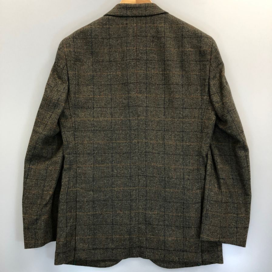 極美品◆ハケットロンドン  テーラードジャケット ウール 羊毛 チェック柄 グレー系 サイズ34R/44R HACKETT LONDON 【AFA1】