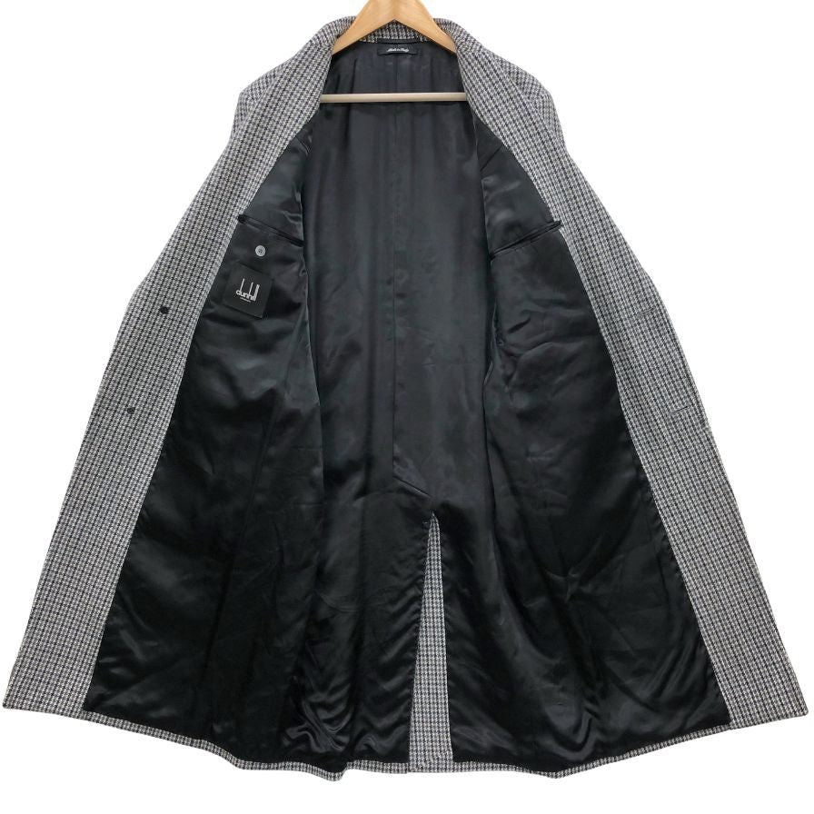 極美品◆ダンヒル ロンドン メンズ チェスターコート ウール100% イタリア製  グレー チェック サイズ52 dunhill london 【AFB42】