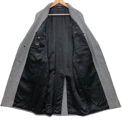 極美品◆ダンヒル ロンドン メンズ チェスターコート ウール100% イタリア製  グレー チェック サイズ52 dunhill london 【AFB42】