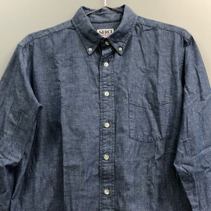 美品◆セロ シャツ シャンブレーサイズ15 メンズ ブルー系 SERO 【AFB39】