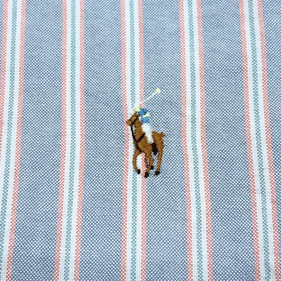ラルフローレン 長袖シャツ ボタンダウン ストライプ ブルー系 メンズ サイズ15.5 Ralph Lauren【LA】