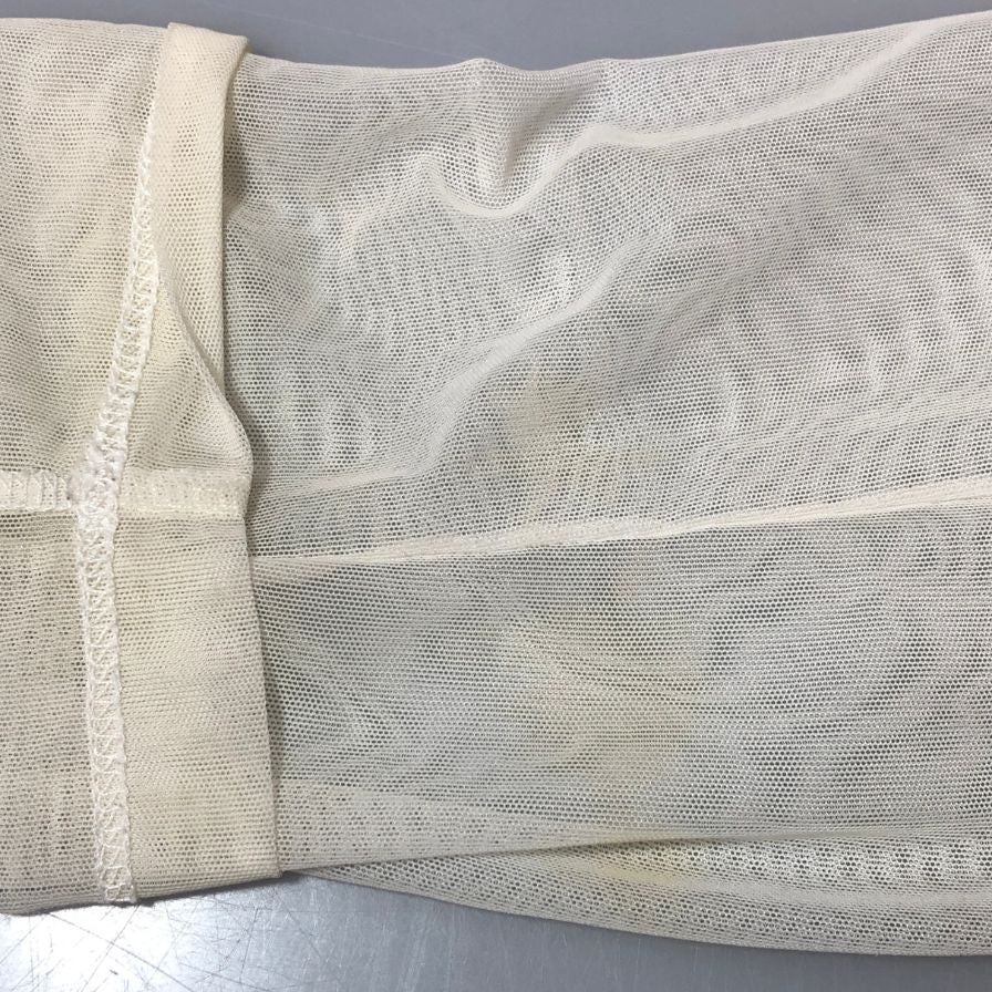 中古◆メゾンマルジェラ カットソー シアー 刺繍 長袖 メッシュ 透け スリム 10 ホワイト メンズ Maison Margiela 【AFB41】