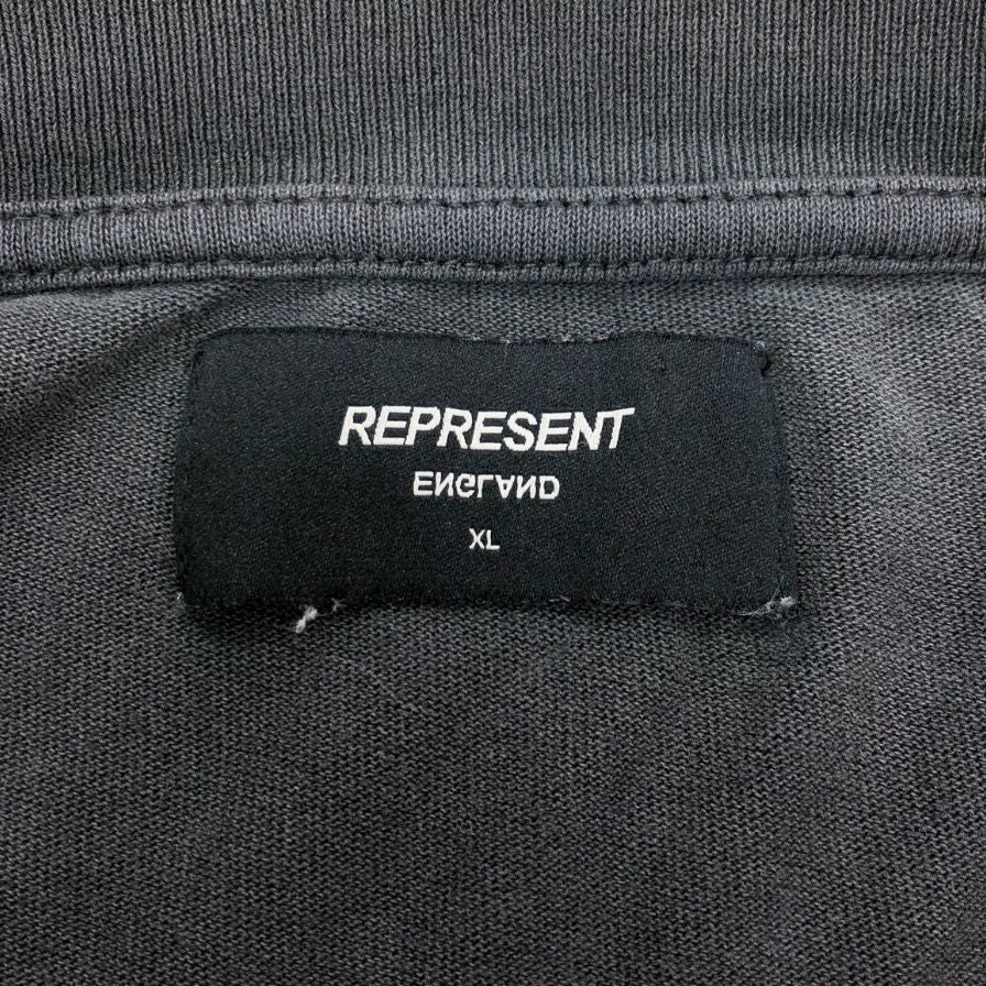 中古◆リプレゼント 半袖Tシャツ プリント BORN TO ROAR グレー系 メンズ サイズXL REPRESENT 【AFB36】
