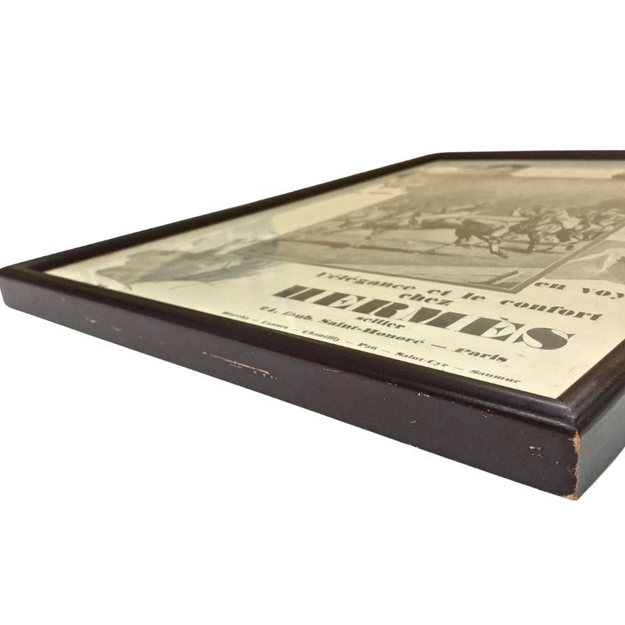 エルメス ポスター 馬 1927年代 ヴィンテージ 額付き HERMES【AFE13】【中古】