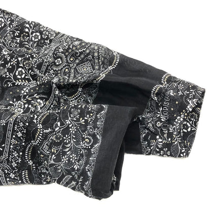 極美品◆ナイスネス ジャメット バンダナ長袖シャツ コットンシルク ブラック系 サイズM NICENESS 【AFB4】