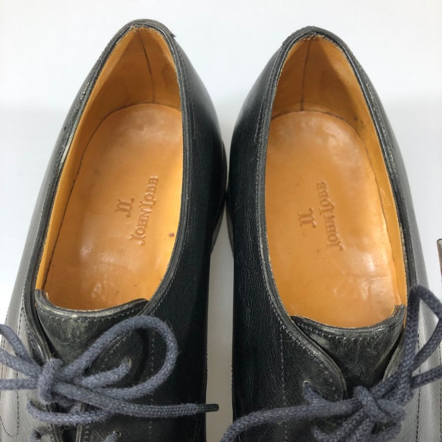 ジョンロブ ラッセル パンチドキャップトゥ ブラック サイズ8E JOHN LOBB ビジネスシューズ 約26.5cm【LA】【中古】