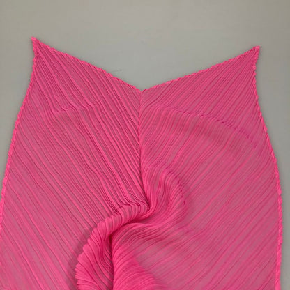 プリーツプリーツ イッセイミヤケ ストール 総柄 プリーツ 加工 ポリエステル タグ欠損 ピンク PLEATS PLEASE ISSEY MIYAKE【AFB49】