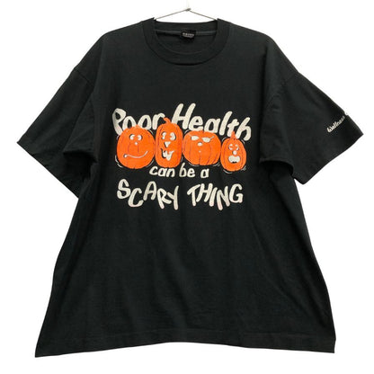 中古◆スクリーンスターズ Tシャツ 92年製 パンプキン USA製 ブラック メンズ サイズXL SCREEN STARS wellness week 【AFB43】