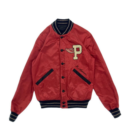状况良好 ◆ Polo Ralph Lauren 校队夹克双面男式 S 码黑色红色 Polo Ralph Lauren [AFB36] 