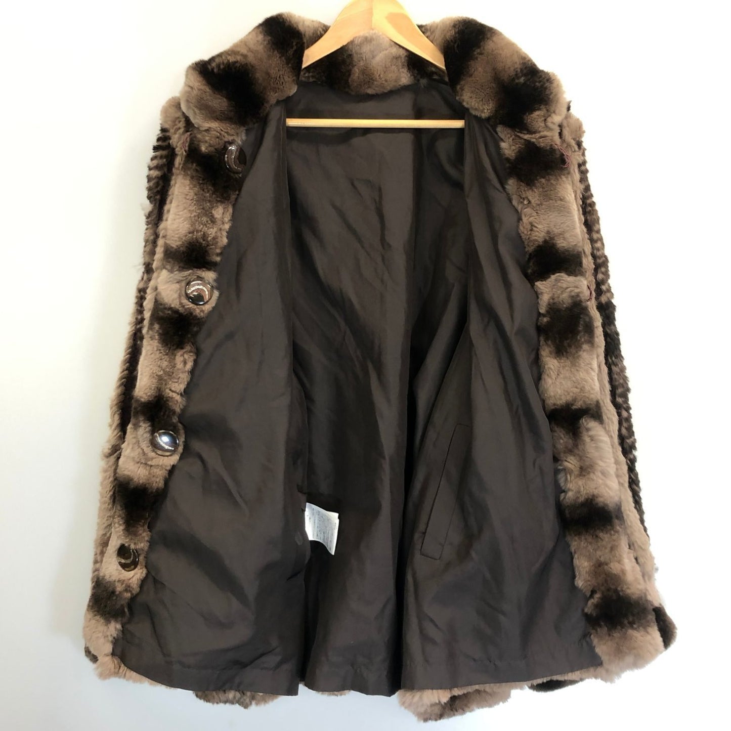 中古◆ゾルヌーズ ハーフコート ラビット ファー レディース ブラウン系 Zorronuez 【AFF22】