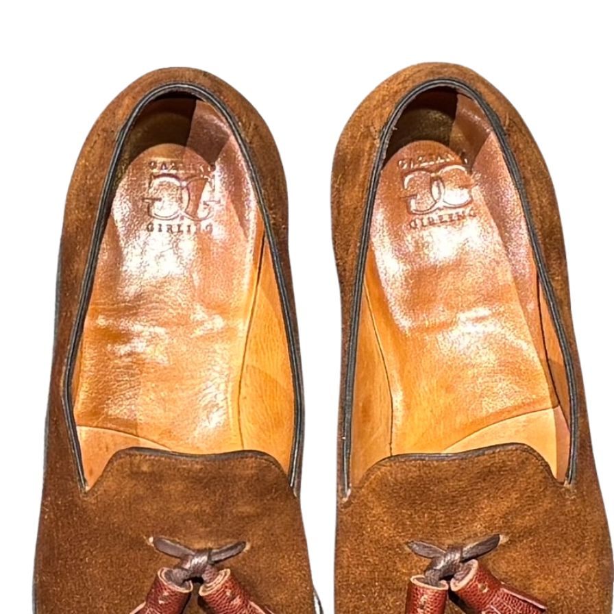 ガジアーノ&ガーリング レザーシューズ NICE タッセルローファー KN14ラスト ダークブラウン メンズ  サイズUK7.5D GAZIANO&GIRLING ローファー 約26.0cm【LA】【中古】