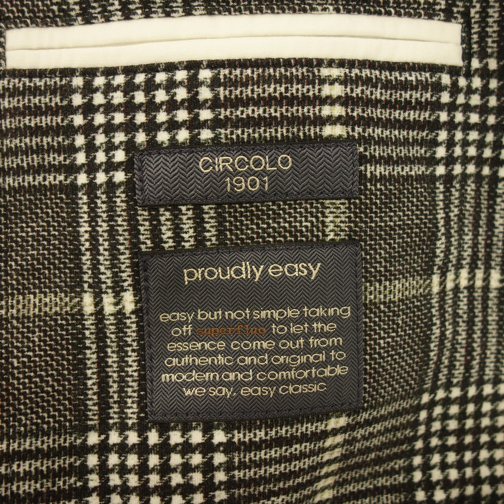 Good Condition◆CIRCOLO Jersey Jacket 1901 Plaid Pattern Men's Gray Size 48 CIRCOLO [AFB40] 