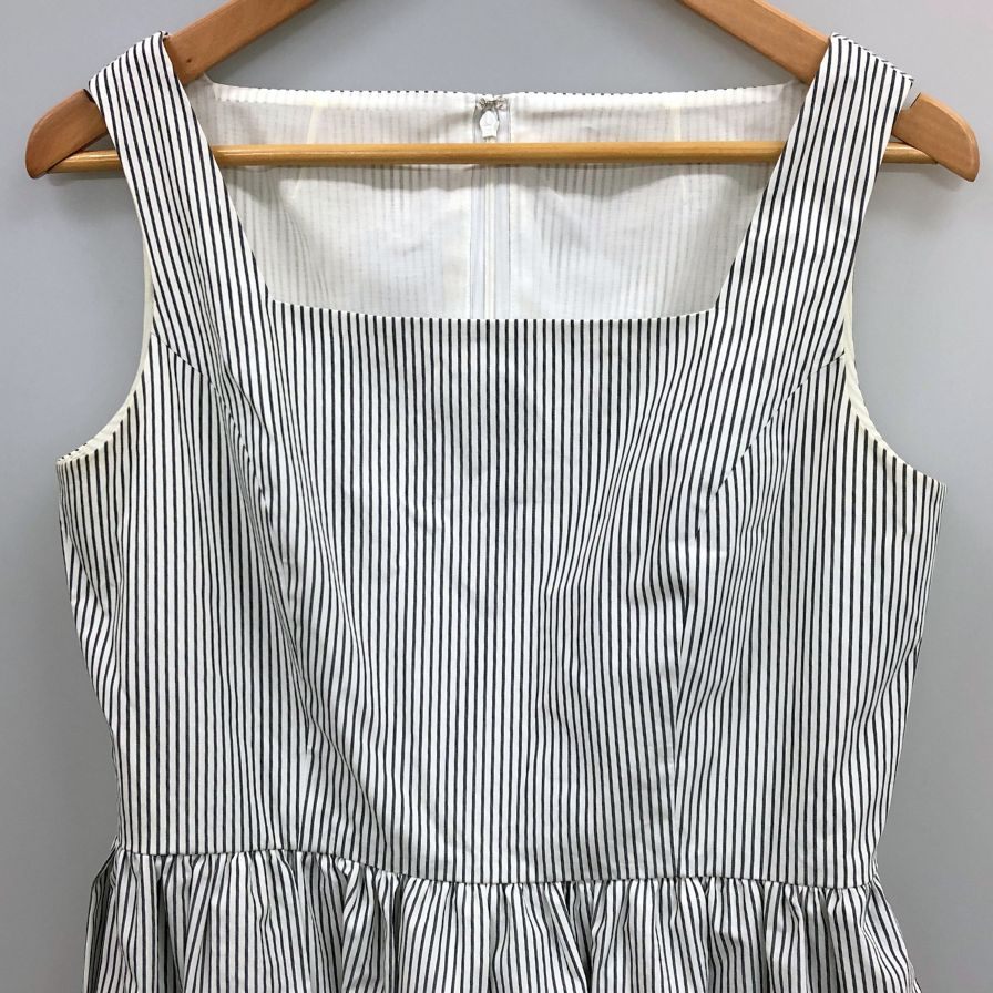 中古◆ルネ ティアード ノースリーブ ワンピース ストライプ リミテッド エディション 38 Rene 【AFB30】