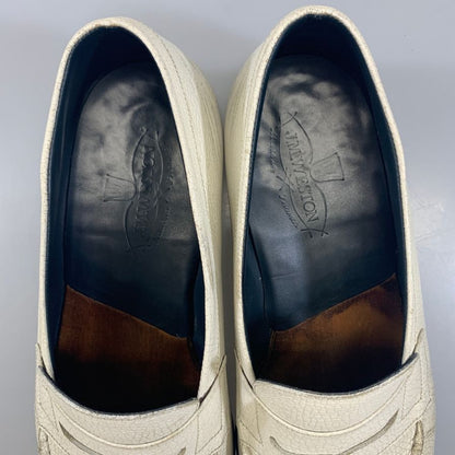 ジェイエムウエストン シグネチャー ローファー 180 グレインレザー ホワイト サイズ7E メンズ J.M.WESTON 約26.5cm【AFC7】