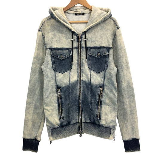 中古◆バルマン ジップアップパーカー デニム メンズ サイズXS BALMAIN 【AFB41】
