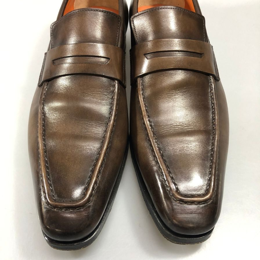 サントーニ レザーシューズ ローファー サイズ8.5 ブラウン メンズ SANTONI 約27.0cm【AFC31】