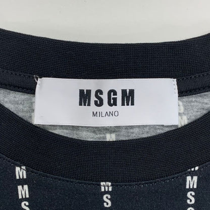 極美品◆エムエスジーエム ロゴロング Tシャツ レディース サイズS ブラック MSGM 【AFB19】