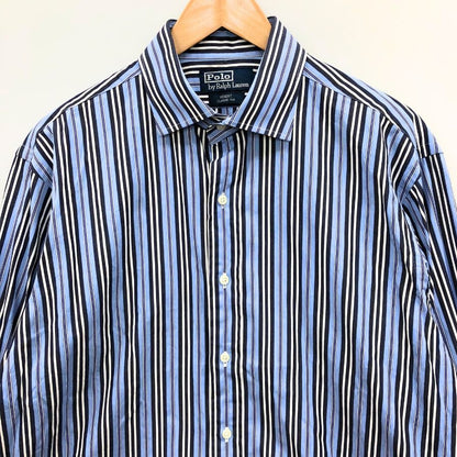 美品◆ポロ ラルフローレン ストライプシャツ サイズL メンズ POLO RALPH LAUREN 【AFB37】