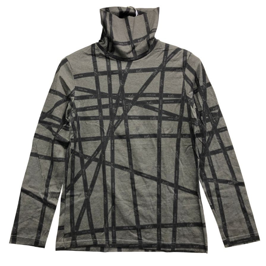 美品◆エルメス マルジェラ期 長袖Tシャツ ハイネック ボルデュック グレー レディース サイズL HERMES 【AFB41】