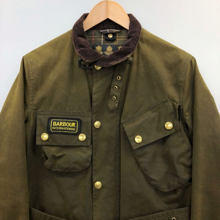 美品◆バブアー 18AW オイルドジャケット インターナショナル カーキ メンズ サイズ34 Barbour SL INTERNATIONAL 【AFB42】