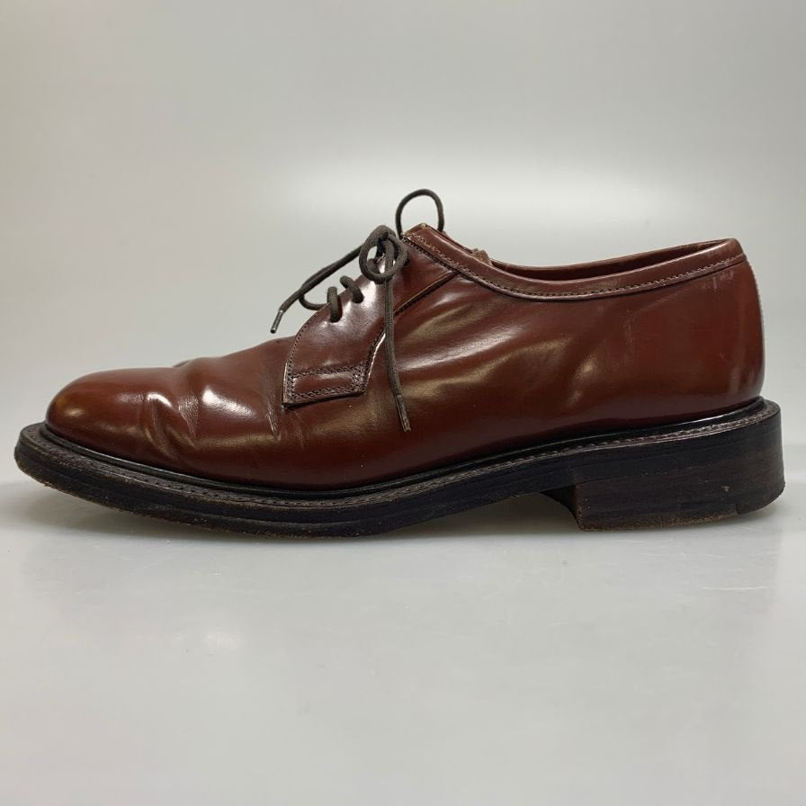 グレンソン プレーントゥ ポリッシュレザー 6229 ブラウン サイズUK5.5E GRENSON ビジネスシューズ 約24.0cm【LA】【中古】
