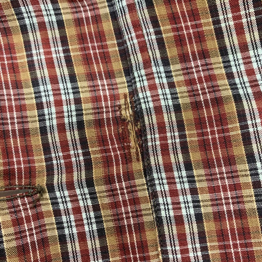 中古◆アロー 開襟シャツ 半袖 チェック コットン USA製 メンズ サイズ15-15 1/2 ARROW 【AFB27】