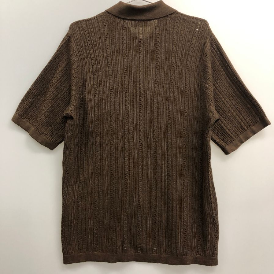 極美品◆メゾン エ ヴォヤージュ 半袖メッシュシャツ リネン ブラウン サイズM MAISON et VOYAGE 【AFB5】