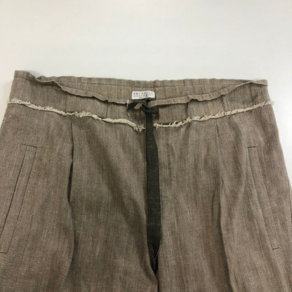 ブルネロ クチネリ コットン＆リネン パンツ メンズ サイズUSA4  ブラウン系 Brunello Cucinelli 【AFB6】