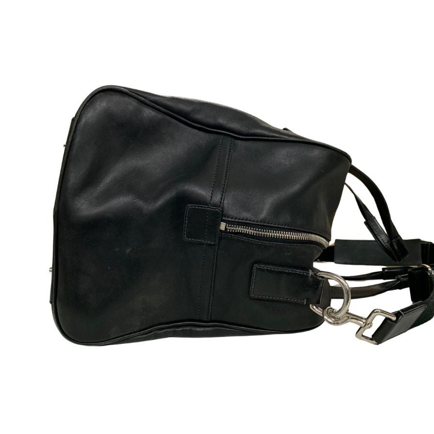 コーチ レザー ボストンバッグ D1082-F77124ストラップ付 ブラック ユニセックス COACH【AFE1】