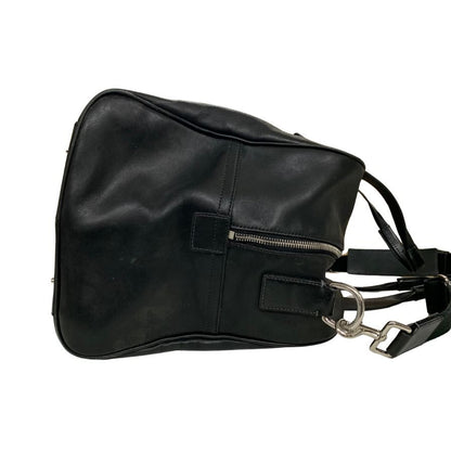 コーチ レザー ボストンバッグ D1082-F77124ストラップ付 ブラック ユニセックス COACH【AFE1】