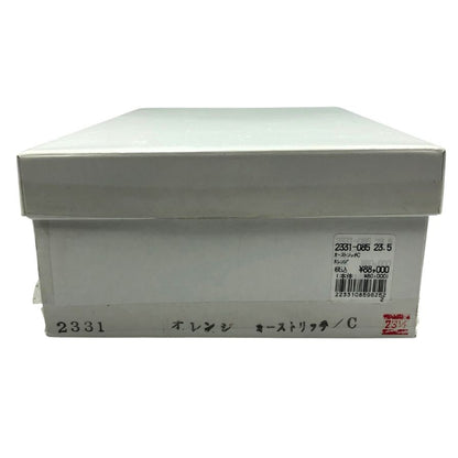 新宿屋 レザースニーカー オーストリッチ 2331-085 オレンジ×ブラウン 23.5cm レディース shinjukuya 約23.5cm【7-5】