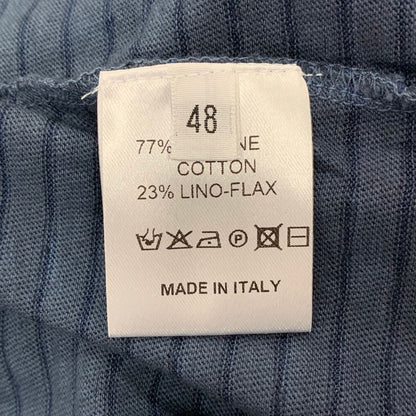 美品◆ロベルトコリーナ 長袖Tシャツ ボーダー グラデーション コットン 丸首 ブルー メンズ サイズ48 roberto collina 【AFB5】