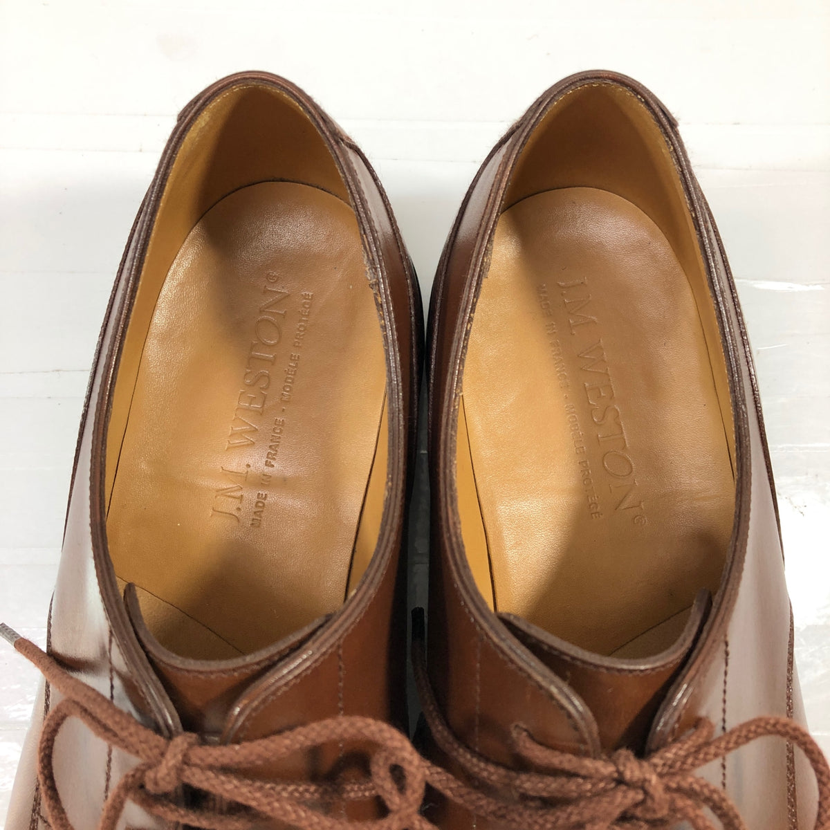 ジェイエムウエストン 641 レザー ゴルフシューズ Uチップ メンズ ブラウン サイズ6D J.M.WESTON ビジネスシューズ 約24.5cm【LA】【中古】