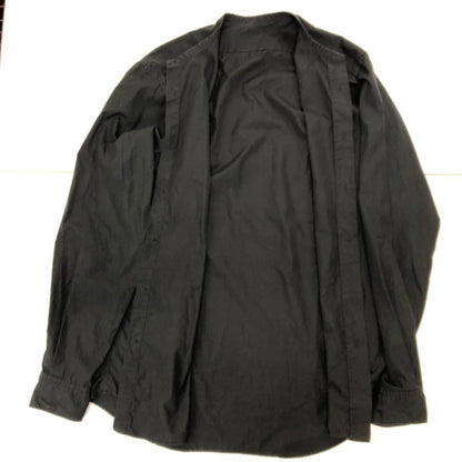 美品◆シンヤオフィシャル ノーカラーシャツ メンズ ブラック サイズ3 SHINYA OFFICIAL 【AFB2】