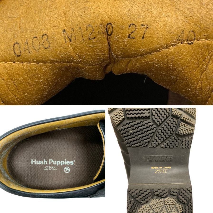 ハッシュパピー  カジュアルシューズ  0403 ブラック サイズ27EEE Hush Puppies 約27.0cm【AFC45】