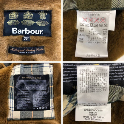 美品◆バブアー フード ビデイル オイルド ワックス 裏ボア 1602319 メンズ  サイズ36 カーキ  Barbour HOODED BEDALE SL 【AFA1】