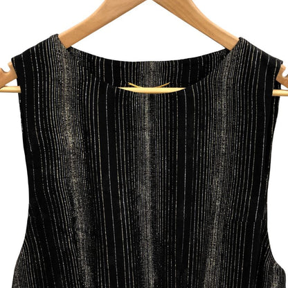 極美品◆サンローラン パリ ノースリーブ ワンピース シルク 2019 レディース サイズ42 ブラック SAINT LAURENT PARIS 【AFB13】