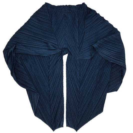 プリーツプリーズ パンツ PP51JF462 フレアパンツ ポリエステル レディース ネイビー サイズ3 PLEATS PLEASE 【AFB2】