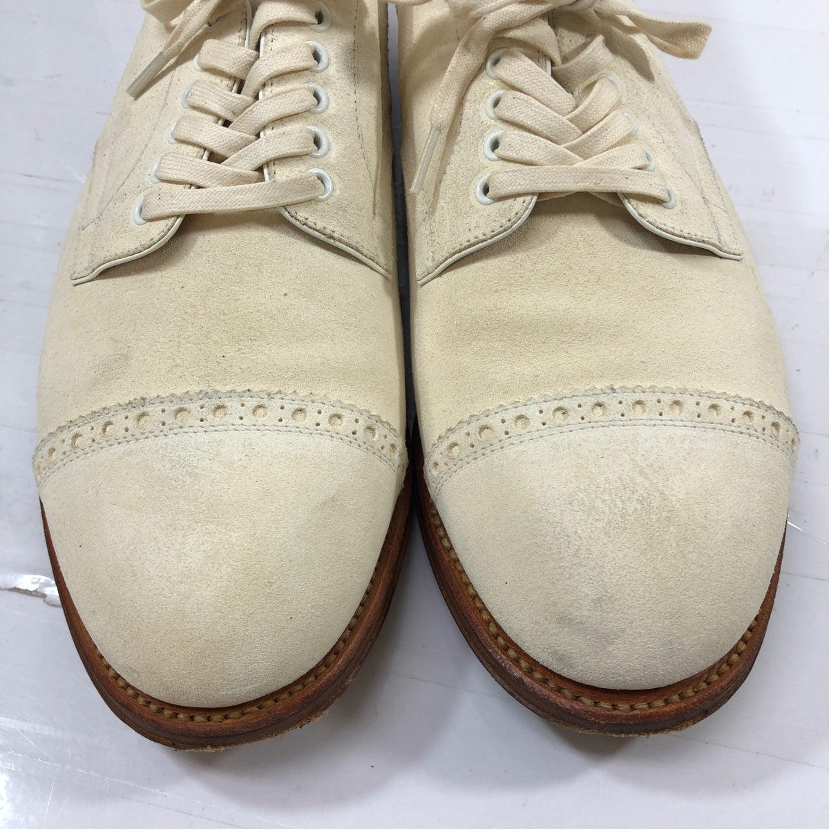 ヒロシツボウチ キャップトゥダービー ホワイトバックス サイズ6  HIROSHI TSUBOUCHI 約24.5cm【YB5】