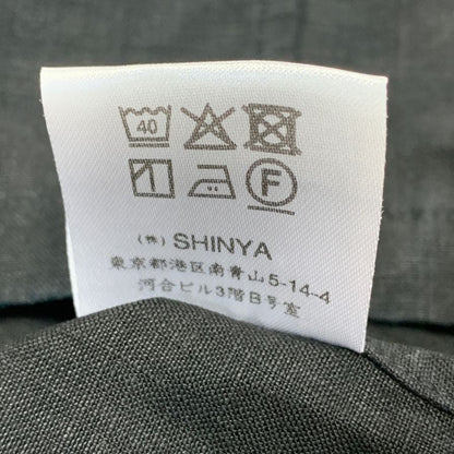 美品◆シンヤオフィシャル プルオーバー リネンシャツ ブラック メンズ サイズ3 SHINYA OFIFCIAL 【AFB35】