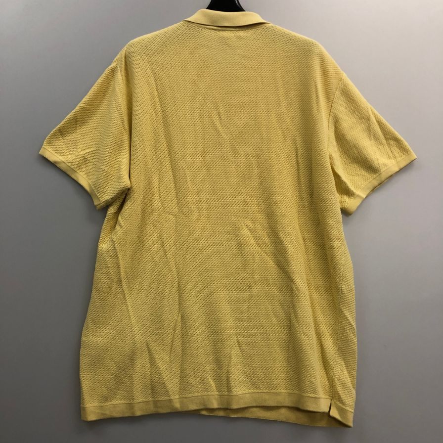 極美品◆エルメネジルドゼニア ニットポロシャツ コットン イエロー サイズL/52 Ermenegildo Zegna 【AFB33】