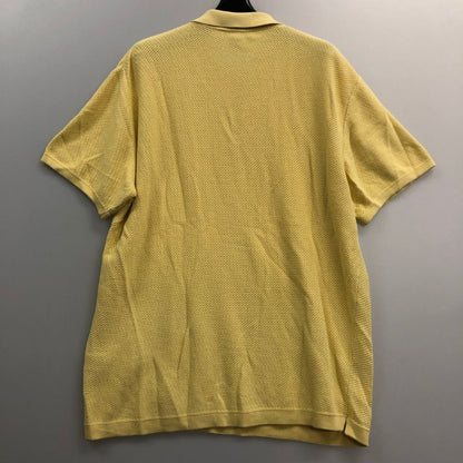 極美品◆エルメネジルドゼニア ニットポロシャツ コットン イエロー サイズL/52 Ermenegildo Zegna 【AFB33】