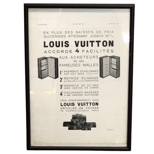 ルイヴィトン ポスター モノグラム トランク 1932年代 ヴィンテージ 額付き Louis Vuitton【AFE13】【中古】