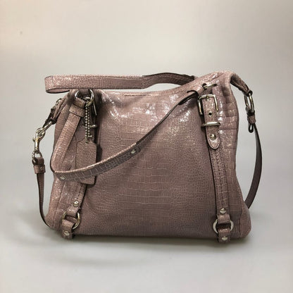 コーチ ショルダーバッグ レザー クロコダイル型押し パープル系 レディース 15384 COACH【AFE5】