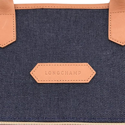 ロンシャン トートバッグ ジップ デニム キャンバス×レザー レディース LONGCHAMP【AFE8】