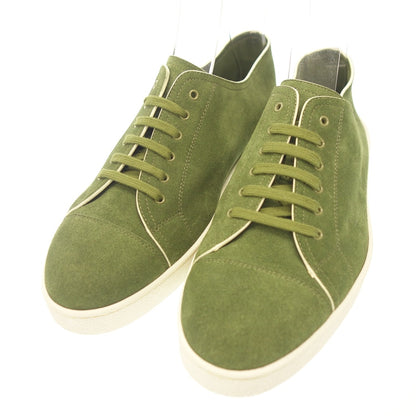 Very good condition ◆ John Lobb Leather Sneakers Suede LEVAH Men's 8.5 Green JOHN LOBB [AFD6] 